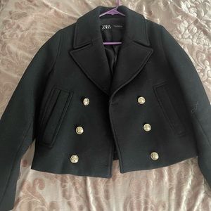 Zara cropped double breasted jacket